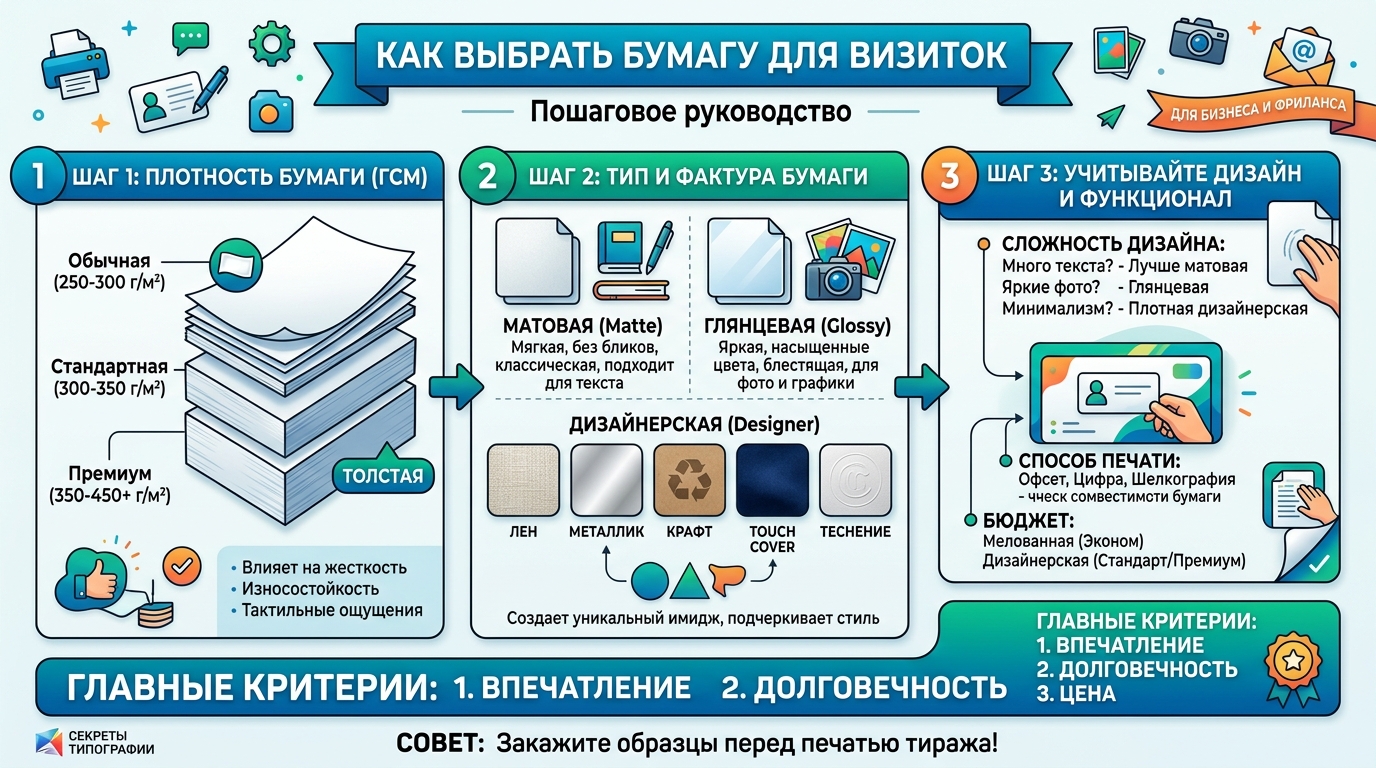 Как выбрать бумагу для визиток