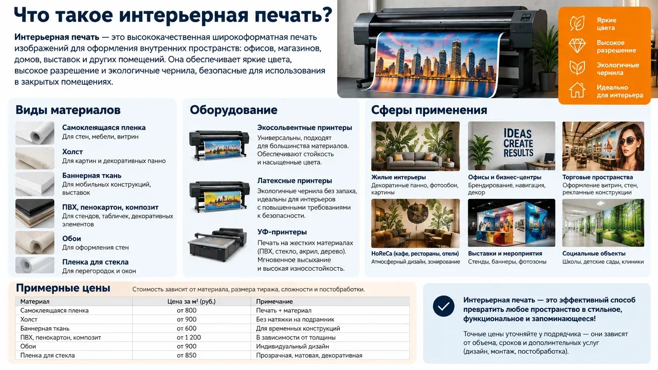 Что такое интерьерная печать?